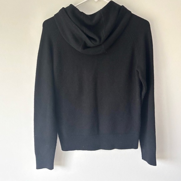 Banana Republic Black Cashmere Hoodie Sweater Drawstring Pockets Casual Lounge - Picture 8 of 9